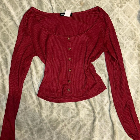 PacSun Women's Red Button-Up Top - Picture 1 of 2